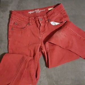 Distressed Dark Red Jeans